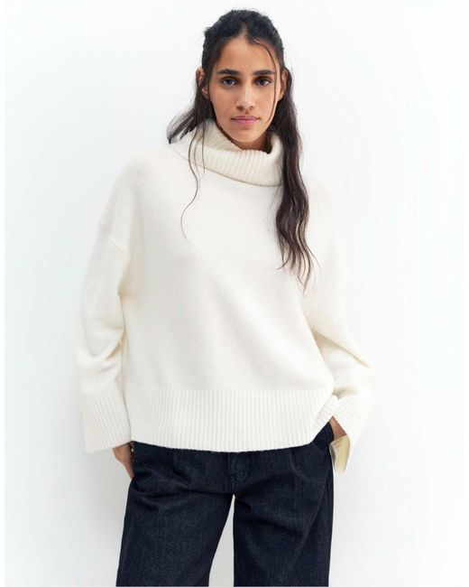 Pull&Bear White – strickpullover
