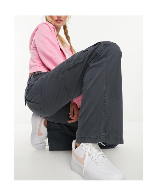 Pantalon cargo à taille réglable - acier Pull&Bear en coloris Gray