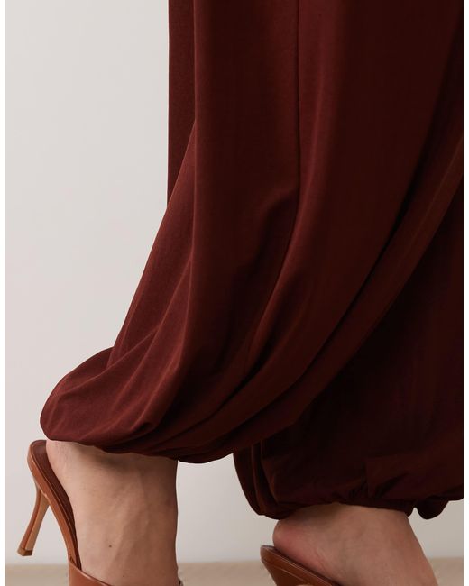 Mango Red Bubble Hem Trouser
