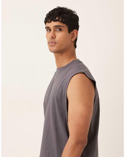 ASOS – basic-tanktop in Gray für Herren