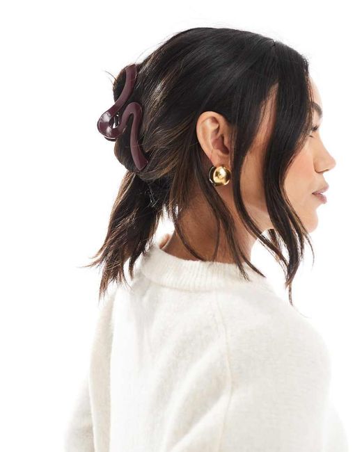 ASOS Red Xl Hair Claw With Wave Detail