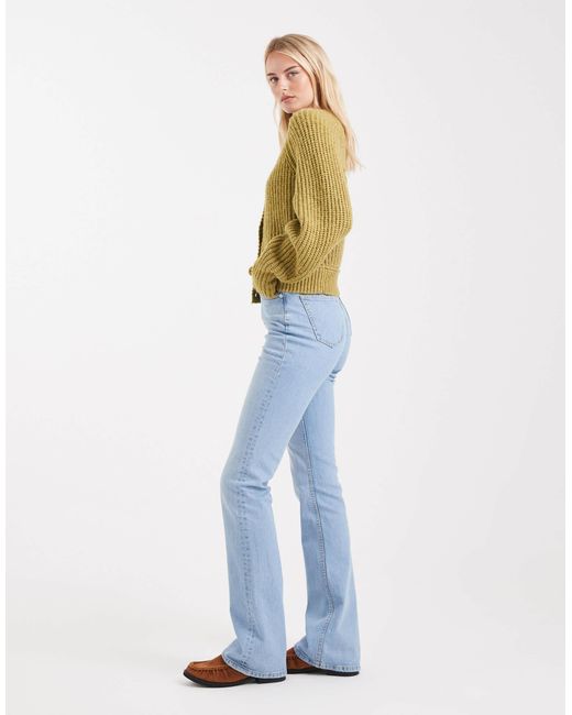 ASOS Blue Asos Design Tall Mid Rise Flare Jeans