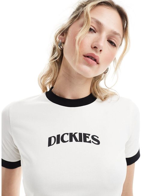 Dickies White – herndon – kurzärmliges, knapp geschnittenes ringer-t-shirt
