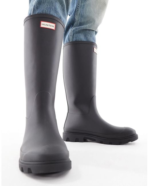 Hunter White Unisex Downpour Tall Gumboots for men