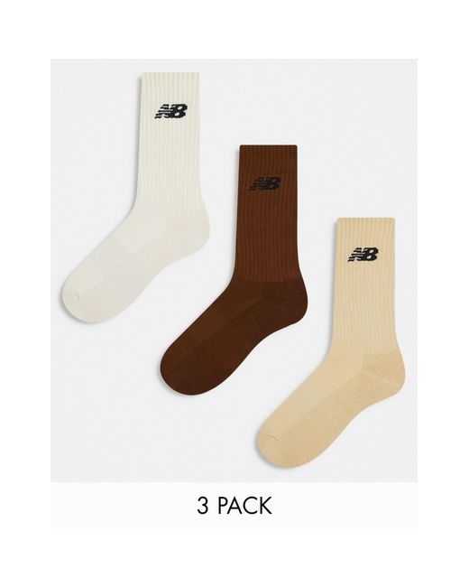 New Balance Neutral 3 Pack Ankle Socks in White | Lyst Australia