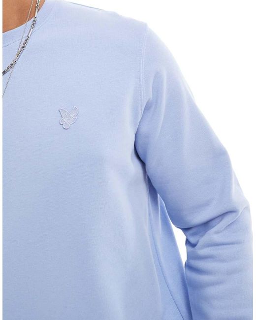 Lyle & Scott Blue Mid Layers Superfine Crew Neck Sweatshirt for men