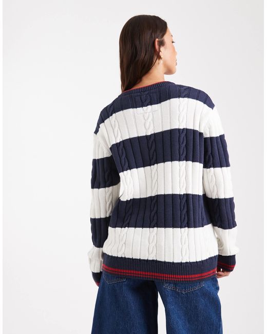 Superdry Blue – oversize-strickpullover