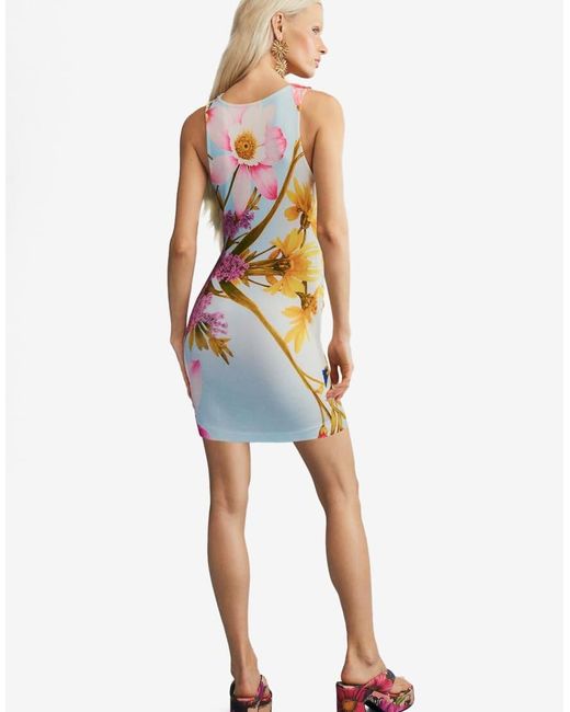 Desigual Blue Sleeveless Printed Dress