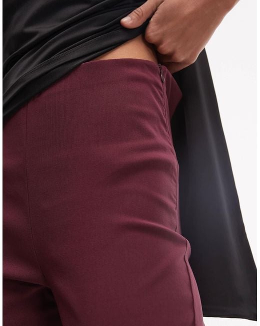 ASOS Red Bengaline Puddle legging With Side Split