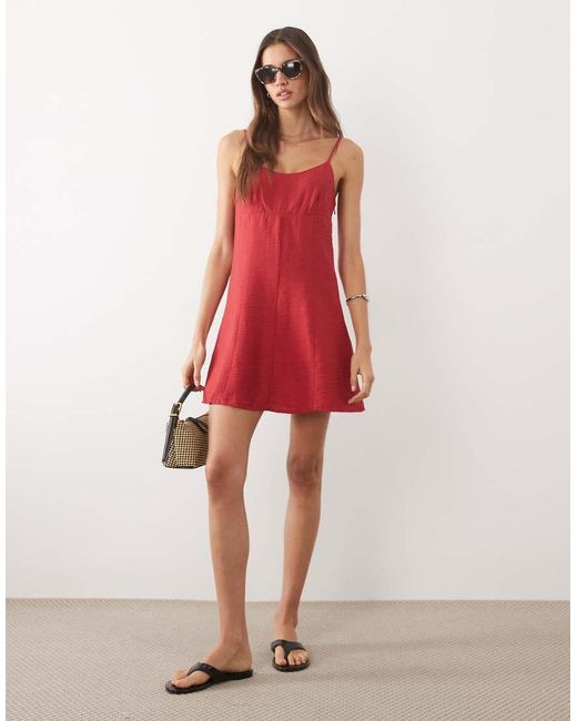 Mango Red Strappy Mini Dress