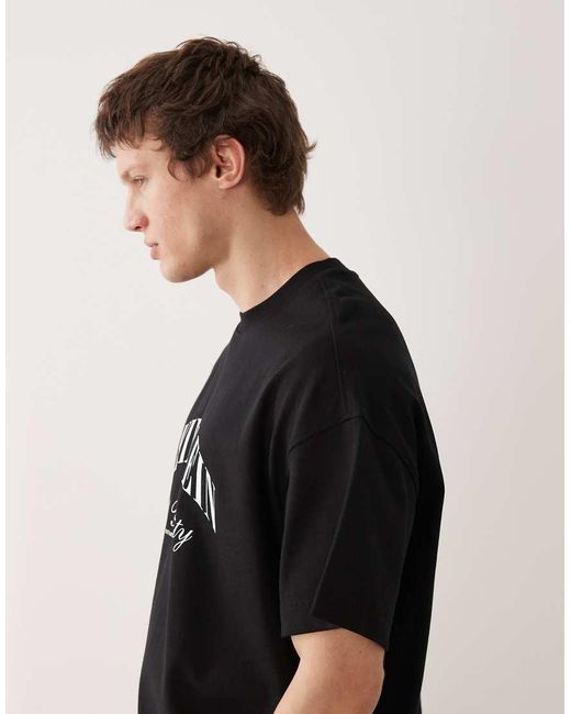 Calvin Klein Black Premium Heavyweight Boxy Oversized Relaxed Fit T-shirt for men