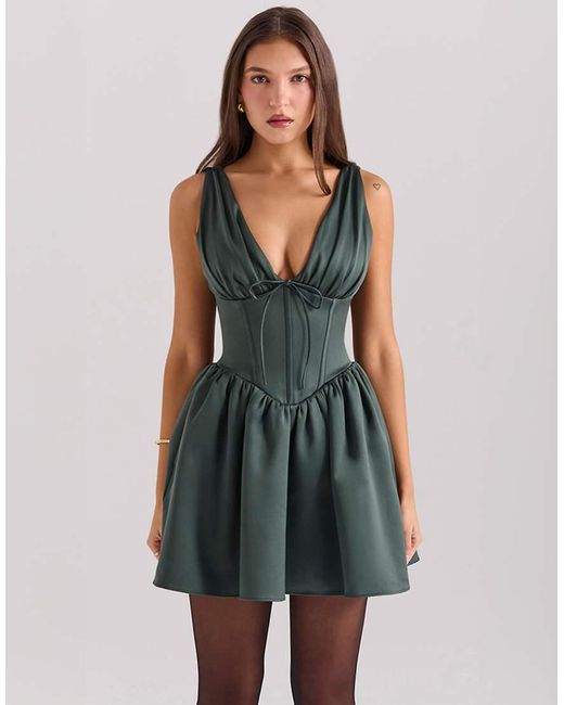 House Of Cb Green Emmeliette Mini Dress