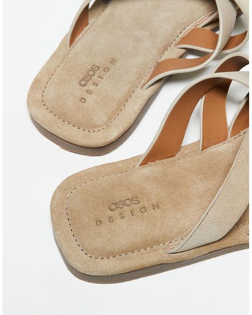 Sandales à brides en daim - taupe ASOS pour homme en coloris Natural