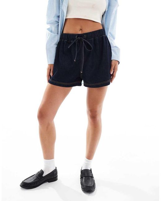 ASOS Blue jogger Style Denim Pull On Short