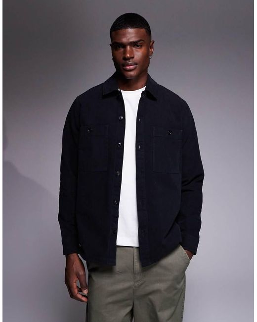 Boss Blue Locky Oversized Fit Overshirt for men