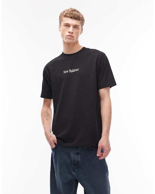 New Balance Blue N Collage T-shirt for men
