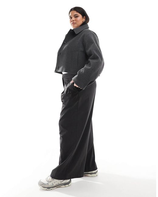 ASOS Gray Asos Design Curve Top Collar Jacket