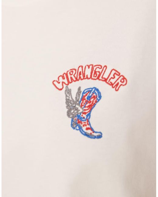 Wrangler White Cowboy Small Graphic Tee