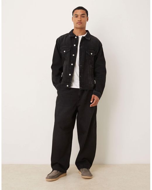 ASOS – lockere, schmal zulaufende jeans in Black für Herren