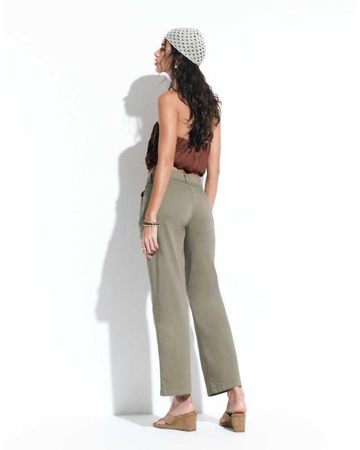 ASOS Green Awkward Length Cargo Trouser With Pocket Detail