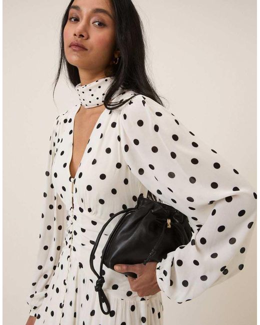 Nobody's Child Natural Polka Dot Luna Midi Dress