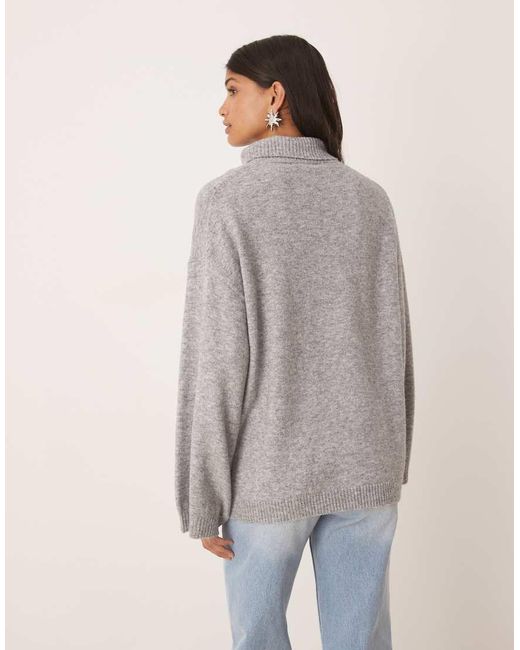 Glamorous Gray Wide Sleeve Oversized Jumper