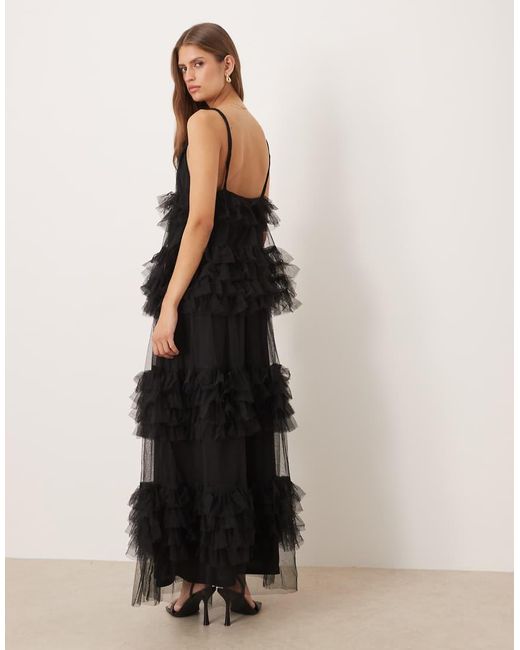Y.A.S Black Premium Tulle Maxi Dress