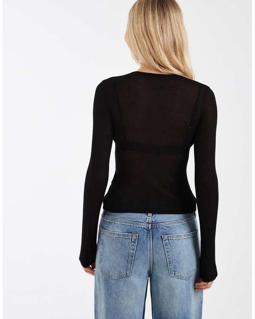 ASOS Blue Sheer Second Skin Cardigan
