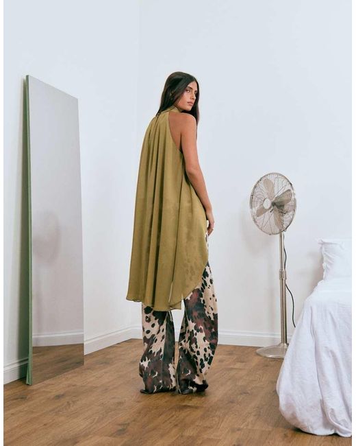Lioness Blue Exclusive Gabriella Halterneck Chiffon Drape Top