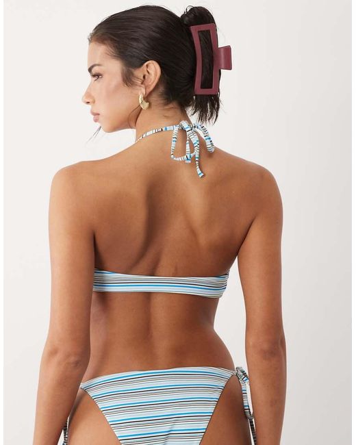 Gina Tricot Blue Mix And Match Front Tie Bikini Top