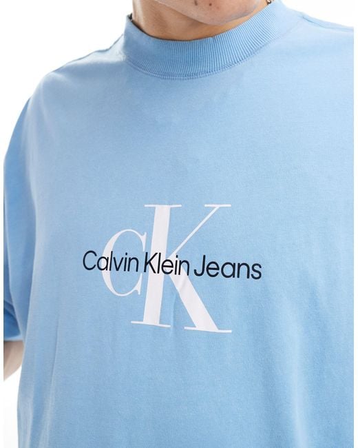 Calvin Klein Blue Archival Monologo T-shirt for men