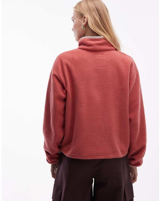 Columbia Red Helvetia Ii Cropped Half Snap Fleece