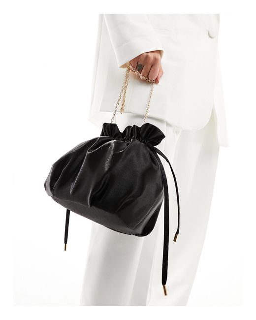 True Decadence White Pouch Bag With Chain Strap