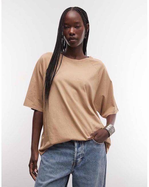 Weekday Brown Boxy Fit Raglan T-shirt