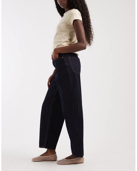 Vero Moda Blue Billie High Rise Barrel Leg Jeans