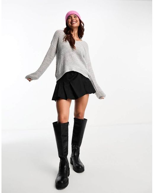 Jdy White Lightweight V Neck Jumper