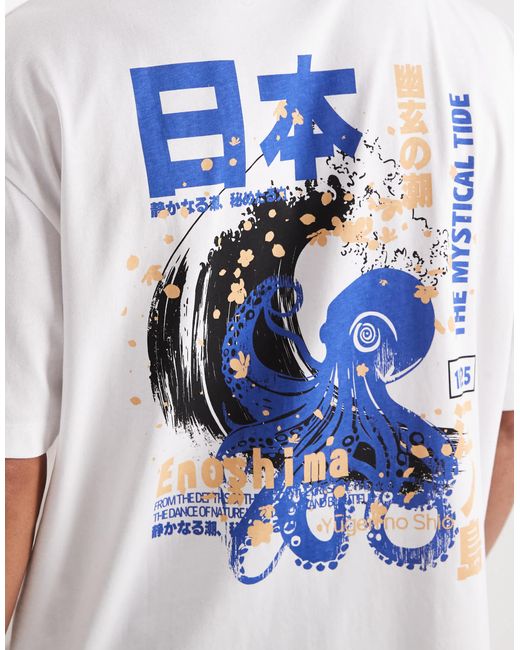 T-shirt oversize à imprimé souvenir ASOS pour homme en coloris White