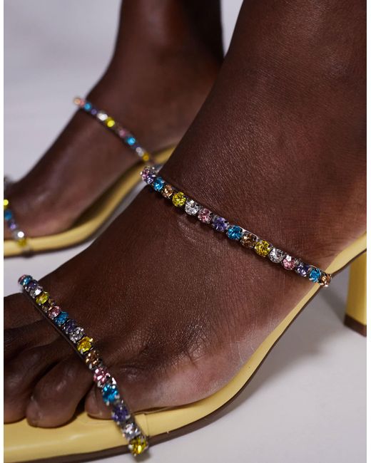 Public Desire Blue – suvi – verzierte riemchen-sandaletten