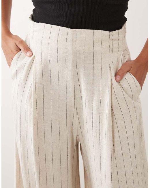 Miss Selfridge Natural Tailored Linen Look Palazzo Pants