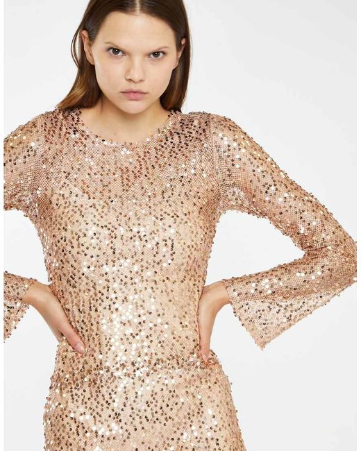 Glamorous Natural Mesh Mini-Dress