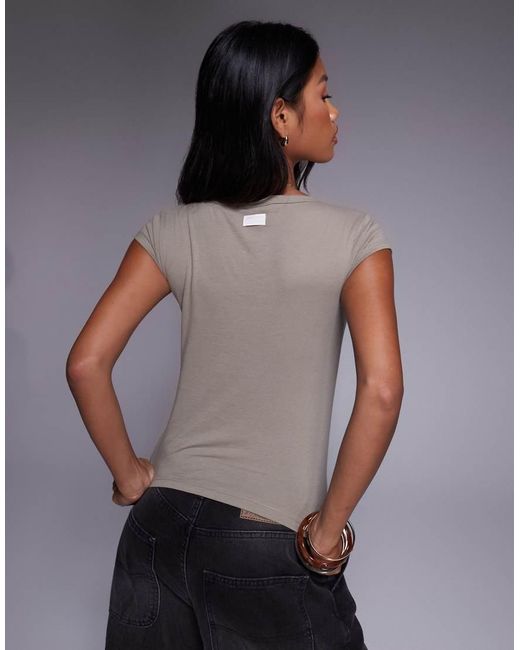 Abrand Jeans Gray Angel Print Baby Cap Sleeve T-shirt
