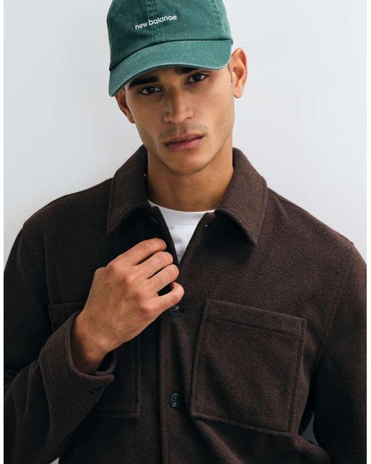 New Look Black Wool-look Shacket for men
