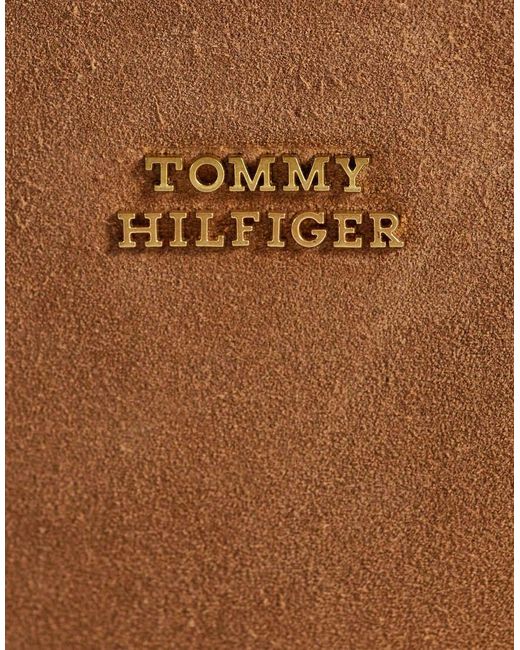 Tommy Hilfiger Brown Suede Shoulder Bag