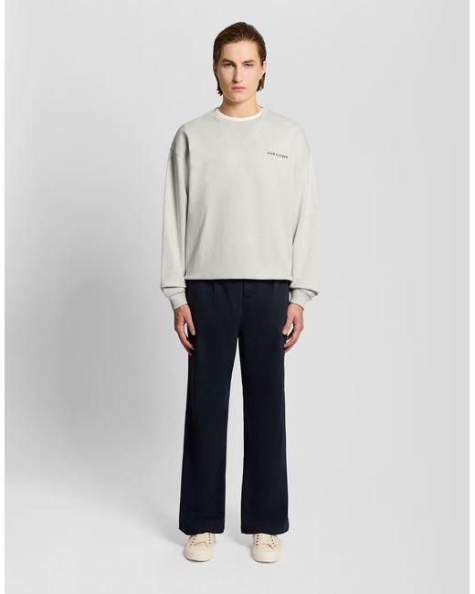 Lyle & Scott Gray Mid Layers Script Heavyweight Loopback Crew Neck Sweatshirt for men