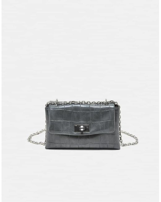 Stradivarius Gray Rigid Coconut Effect Crossbody Bag