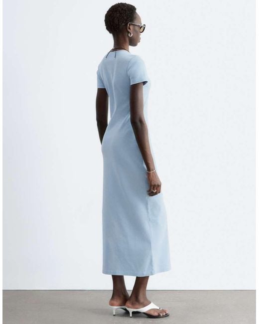 & Other Stories White Short Sleeve T-Shirt Midi Dress