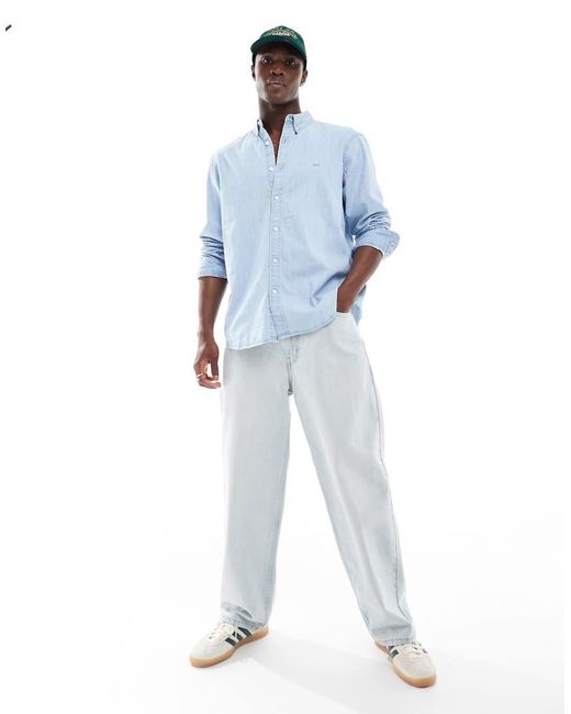 Levi's white denim shirt mens hot sale