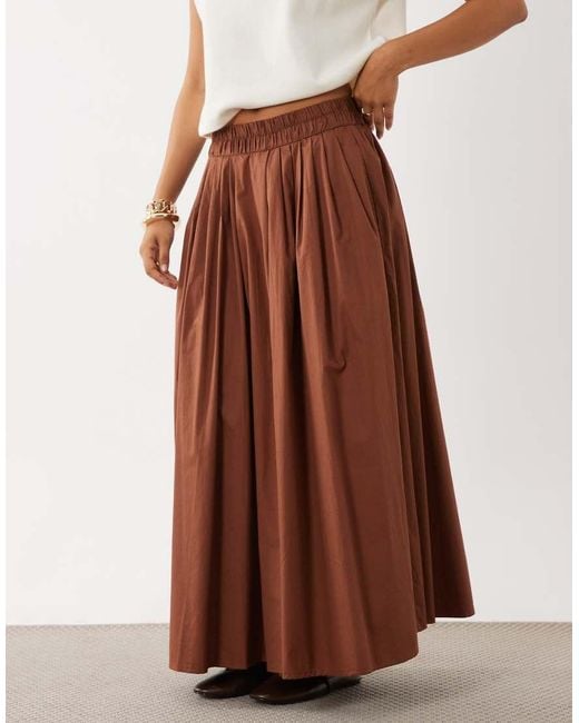ASOS White Elasticated Waist Volume Midi Skirt