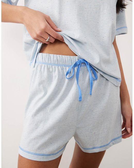 ASOS White – basic-pyjama aus oversize-t-shirt und shorts
