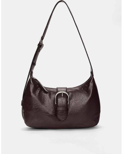 Pull&Bear Brown Shoulder Bag With Buckle